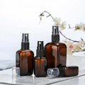 Brown Essential Oil Bottles 30ml Square Glass Skin Cake Water Pump Spray Bottle 50ml Brown Perfume Spray Bottle
