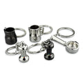Alloy Coffee Portafilter Pendant Fashion Keychain Charm Coffee Series Keyring Decoration Bag Car Key Holder Gift Hanging Crafts