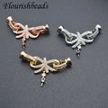 Luxury Women Jewelry Making Suppliers Anti Fading 22*37mm Large Bowknot Clasp Connector for Pearl Necklace Making