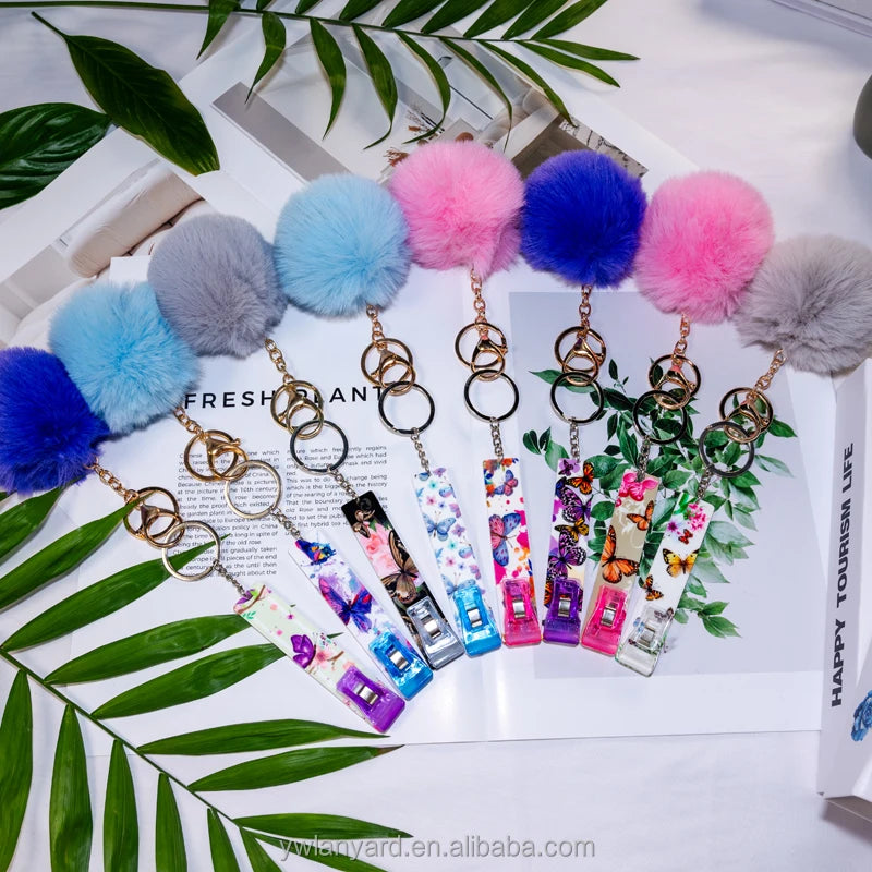 Hot Selling Promotional Products Acrylic Plastic Credit Card Grabber Keychain for Long Nail for Advertising at Nail Salon