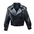 Wholesale Croco Pattern Crop Black Genuine Sheepskin Leather Motorcycle Jacket for Women