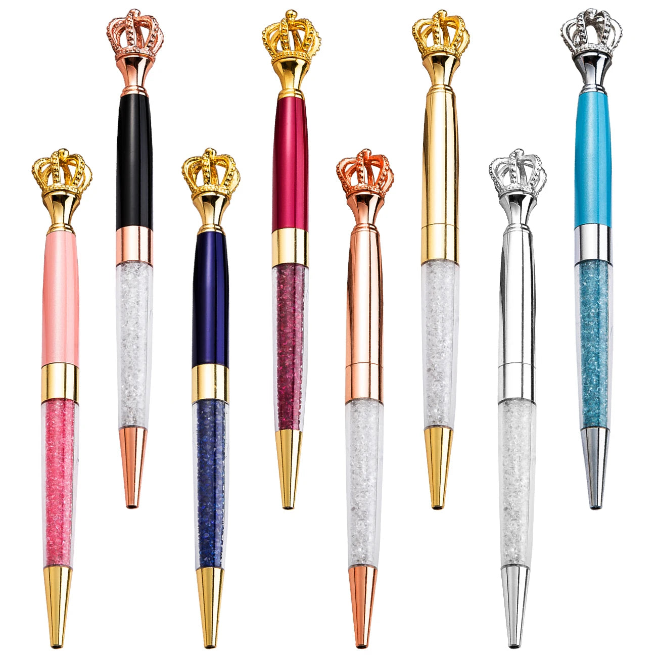 USA Popular Creative king Gold Crown Head Pen Glass Crystal Decoration Metal Ballpoint Pen for Wedding Gift