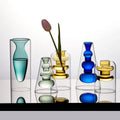 Creative Colorful Living Room Decoration Double Wall Home Office Glass Flower Vase
