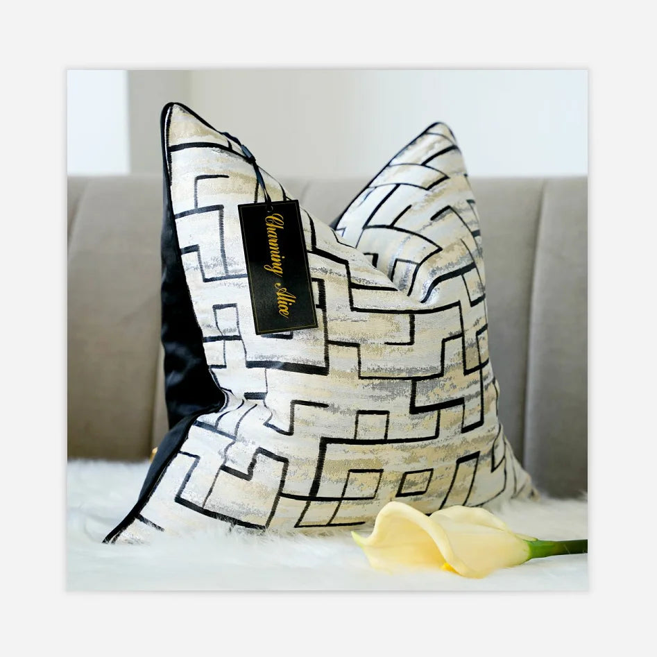 18x18 20x20 Premium Wholesale Luxury Jacquard Satin Weave Silk Pillow Cushion Cover