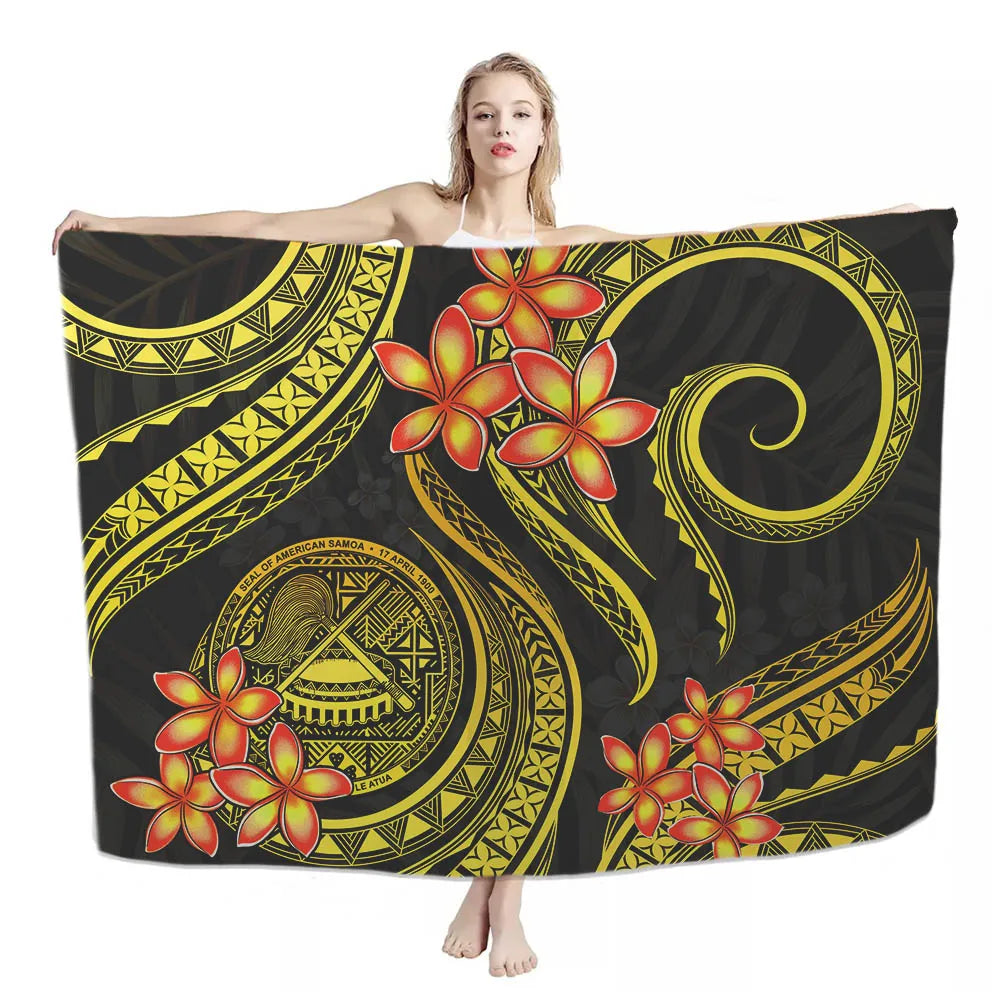 2026 New Arrivals Samoan Sarongs Polynesian Floral Print Multi Sarongs Beach Wear Swimsuit Wrap Large Sarong Cover up for Women