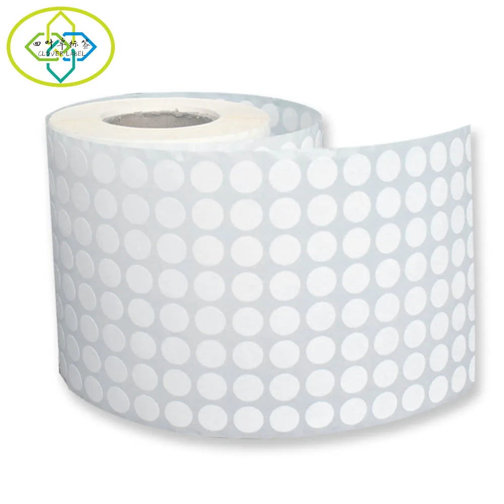 Wholesale Blank White Round Adhesive Sticker Custom Printing Thermal Barcode Labels Waterproof ECO-Friendly Self-adhesive