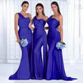 Mermaid Dress Bridesmaid Dress One Shoulder 2023 Elegant Stretch Satin Party Bridesmaid Dress for Wedding