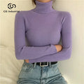 Knitwear Manufacturers Custom Winter Knitting Pullover Sweatshirt Top Ladies Long Sleeve Turtleneck Basic Jumpers Woman Sweaters