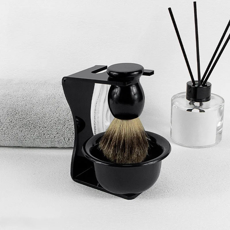 3Pcs/set Wholesale Barber Shaving Kit Custom Logo Shaving Bowl Handle Brush Bowl Shaving Stand Beard Care Kit for Men