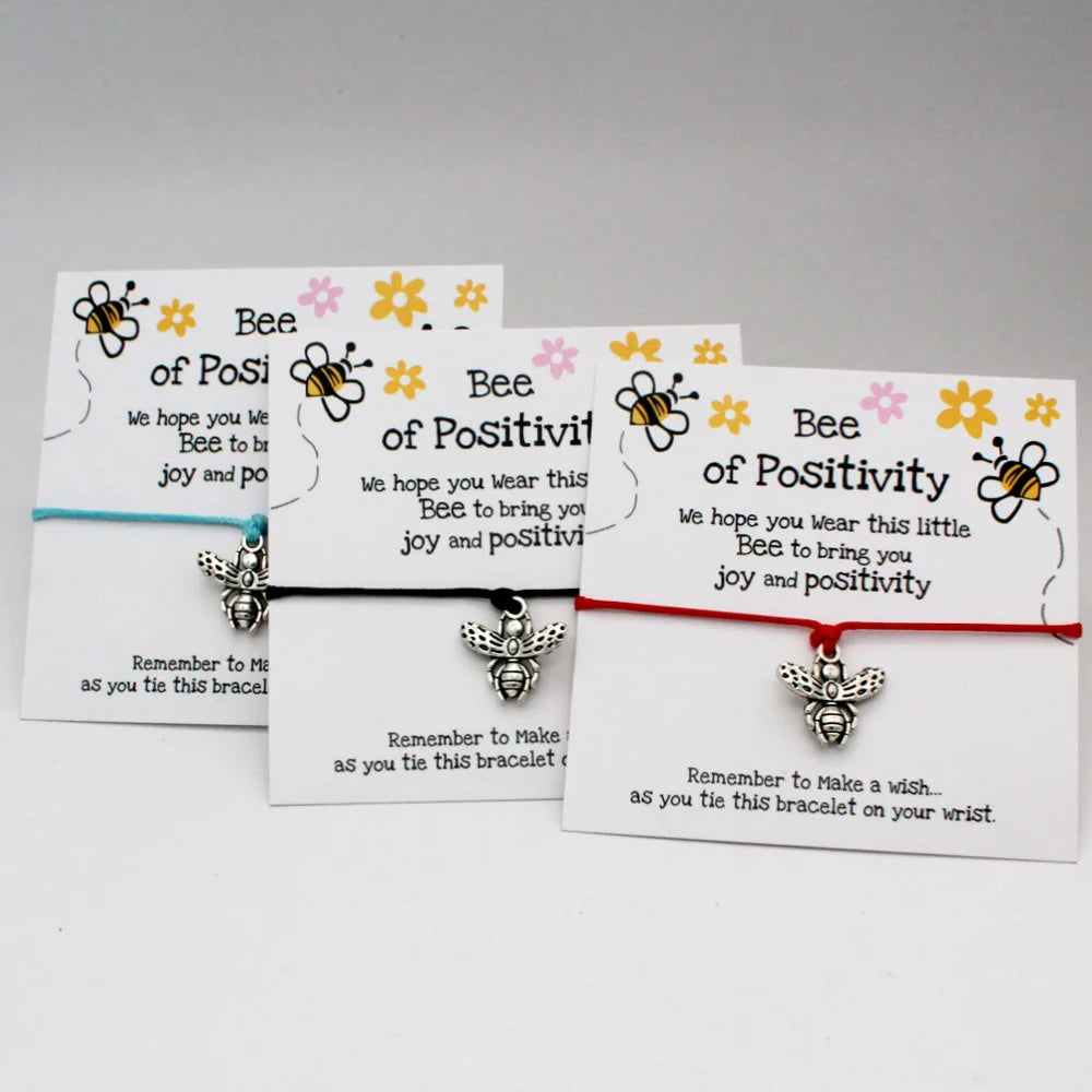 Manufacturer Be Happy Bee Charm Bracelet Multicolor String Rope Cord Macrame Bracelet
