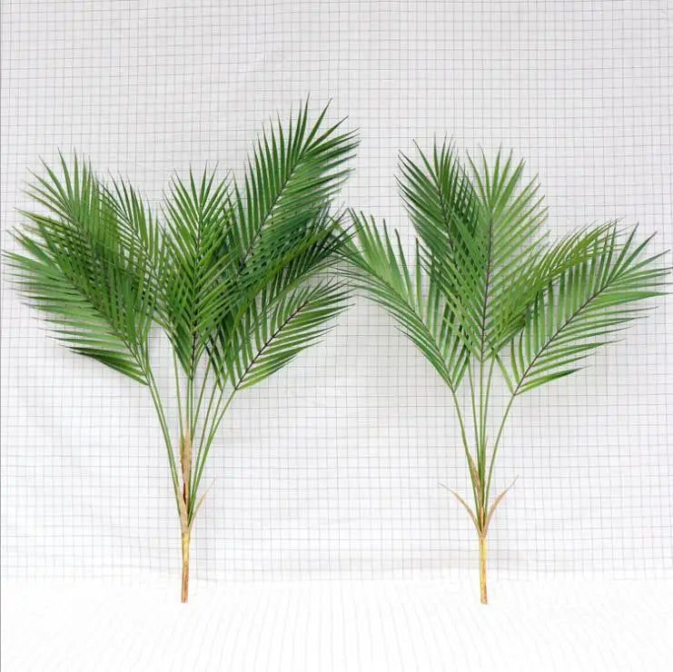 Tropical Leaves Decorations Green Artificial Plastic Green Palm Tree Leaf Plam Leaves