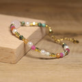 Yuma Hot Selling Unisex Handmade Natural Stone Bracelet Vintage Beaded Geometric Pattern Adjustable Healing Energy Dainty Micro