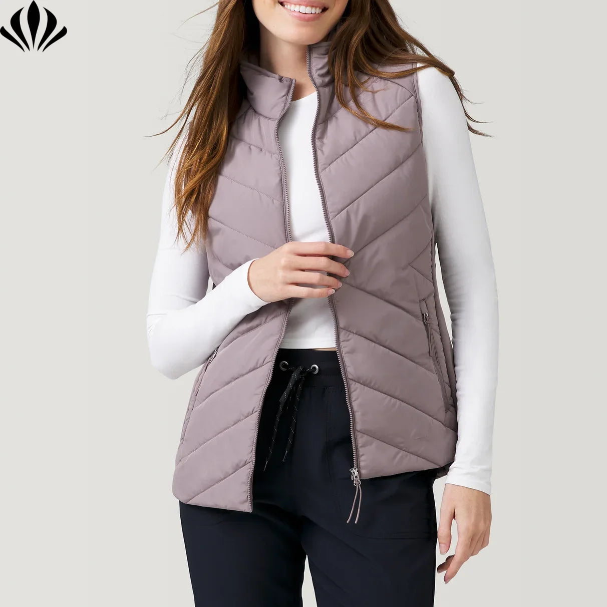 Wholesale Women's Windproof Quilted Sleeveless Jacket Winter Outdoor Vest