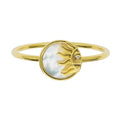Gemnel Dainty 925 Silver 18k Gold Vermeil Mother of Pearl Sunshine Band Rings