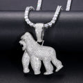 Full VVS Moissanite Iced Out Gorilla Pendant Bling 925 Sterling Silver Pass Diamond Test Luxury Hiphop Jewelry for Men