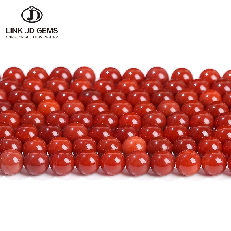 JD Wholesale 6 8 10mm Pick Size Dyed Color China Red Agate Beads Round Loose Spacer Beads for Jewelry Making