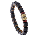 Men's Fashion Simple Beaded Bracelet Ebony Wood Beads on Elastic Rope Trendy Style for Wedding Anniversary Gift Jewelry