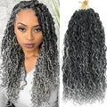 18 Inch 24 Strands Bohemian Crochet Hair Wavy With Curly Ends Synthetic Crochet Faux Locs Hair River Locs Goddess Locs Hair