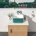 8 Inch Deep Bowl Rectangular Vessel  Above Counter Vessel Vanity Basin Sink for Bathroom Smooth Surface Black USA Stock