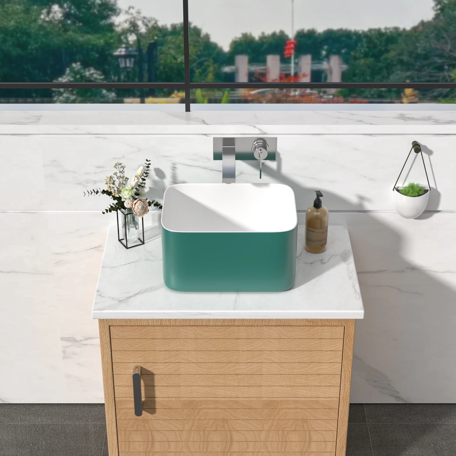 8 Inch Deep Bowl Rectangular Vessel  Above Counter Vessel Vanity Basin Sink for Bathroom Smooth Surface Black USA Stock