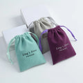 7*9 cm Luxury Women Jewelry Custom Packaging Bag Thick Velvet Pouch with Logo Mini Projector Pocket