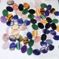Polished Healing Gemstone Worry Stone Oval Shaped Crystals Flat Smooth Palm Stone