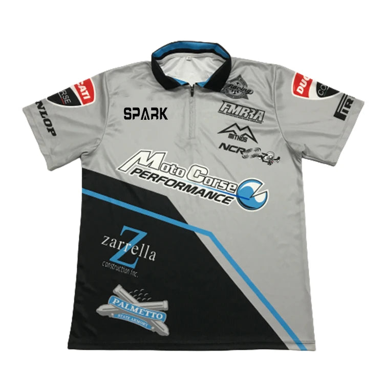 New Design Custom Sublimated Racing Polo Team Sports Racing Shirt Pit Crew Shirts