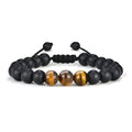 G2520 Wholesale Pulseras De Cuentas 8MM Adjustable Braided Rope Volcanic Stone Tiger Eye Beaded Bracelet Men Jewelry Bracelets