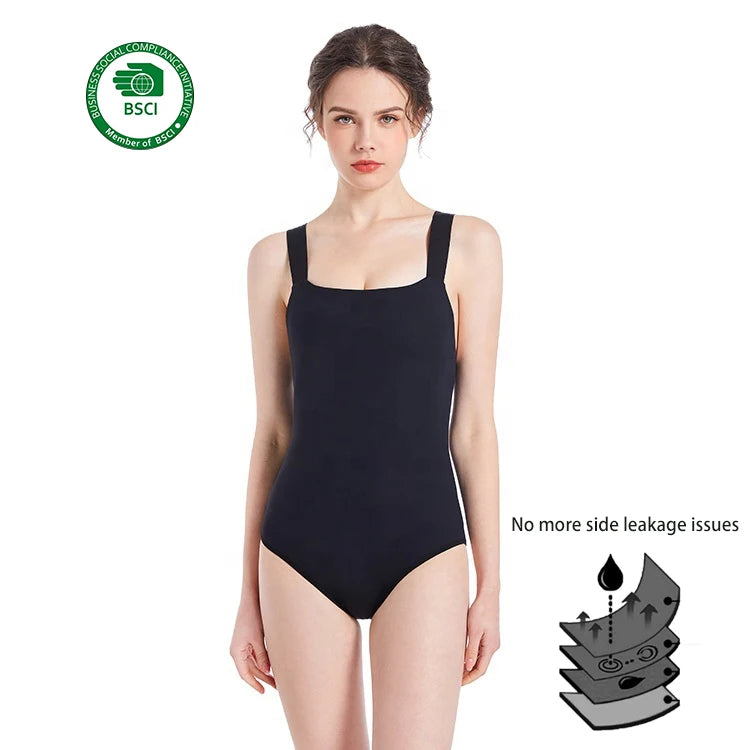 Women Waterproof Quick Dry Swimsuit One Piece Beachwear Menstrual Leakproof Period Swimwear Bikinis