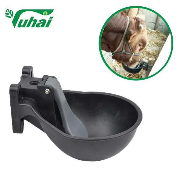 1.8L Cast Iron Drinking Bowl with Tongue for Cow or Horse Vertical Tongue
