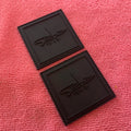 Full Black Color Rubber Label for Staff Clothesembossed logo PVC Label With Low MOQ