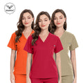 Customized Material Custom Colors Stretchy Medical Nursing Scrub Uniforms Set V-Neck Jogger Factory Wholesale
