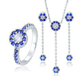 New Trend 925 Sterling Silver Evil Eye Jewelry Set Aaa Cubic Zirconia Rhodium Gold Plating Party Fashionable Accessories Women