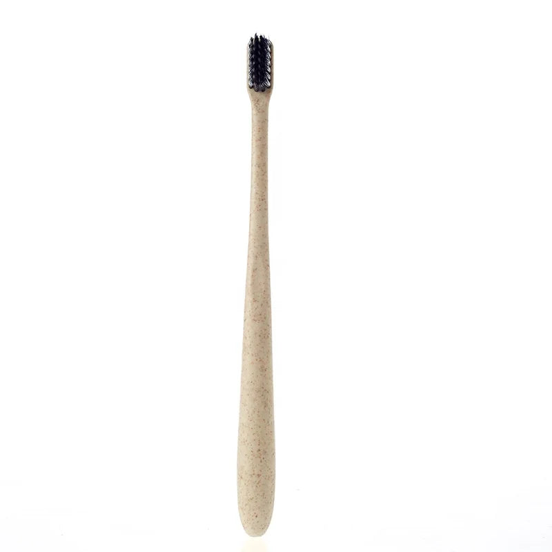 High Quality Independent Packaging Eco-Friendly Natural Biodegradable Wheat Straw Tooth Brush Soft Bristles Disposable