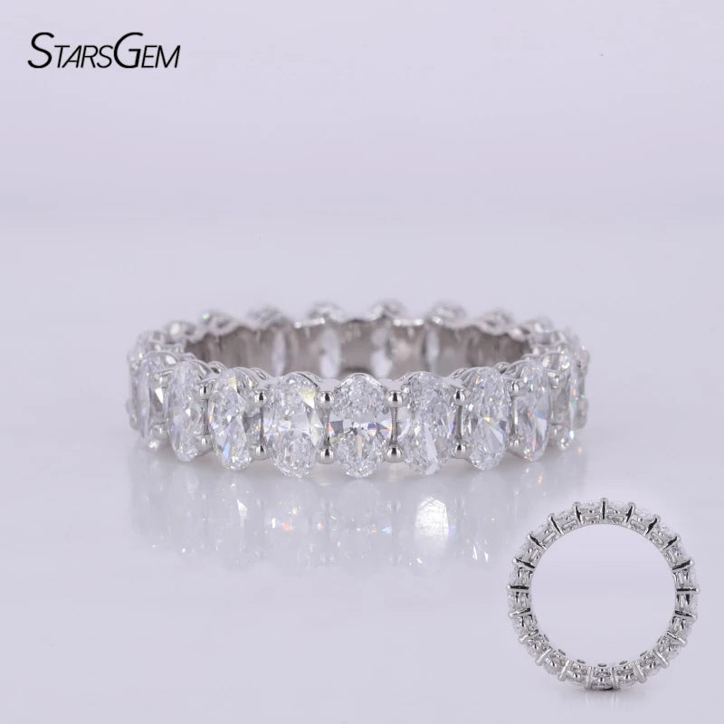 2.5*3.5MM DEF VVS VS Oval EX Cut Loose Diamond Starsgem Wedding Engagement Eternity Band 10K Gold HPHT CVD Lab Diamond Ring
