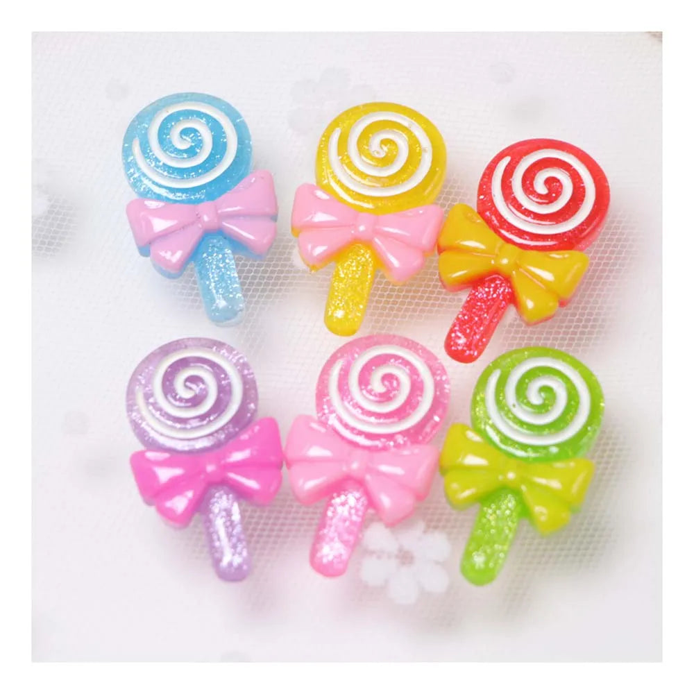 Kaiwaii Lollipop Miniature Figurine Resin Cabochon for Home DIY Scrapbooking Craft Nail Art Decoration