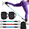 Wholesale Custom Logo Bodybuilding Gym Home for Fitness for Women Yoga Exercises Latex Resistance Tube Band and Ankle Strap Set