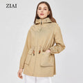 Wholesale Women Outdoor Trench Coat With Waist Drawcord Design Windbreaker
