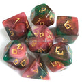 7pcs Bulk Acrylic Polyhedral D&D Dice Set 4-Color Swirl 16-22mm Board Game Accessories