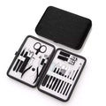 Wholesale Stainless Steel 18pcs Nail Clipper Set Green Nail Tools Manicure & Pedicure Set Travel Grooming Kit