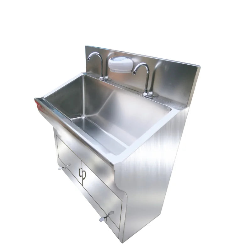 AMBER Stainless Steel Foot Operated Sink With Sensor  Hospital Scrub Sink Tap Portable Surgical Room Hand Washing Sink