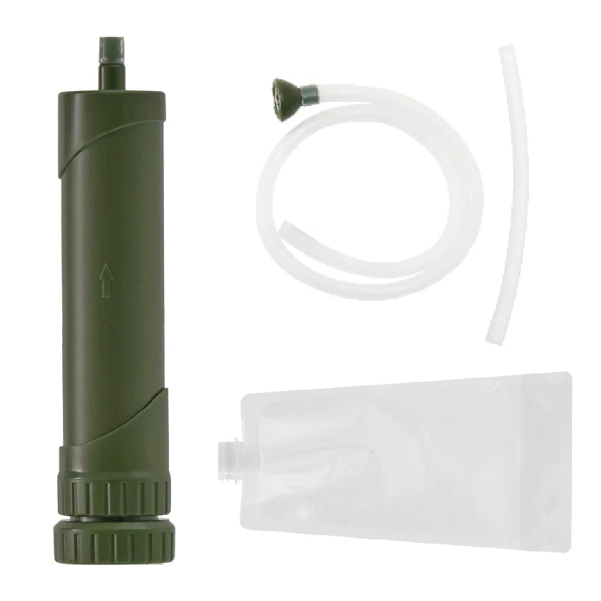Portable Outdoor Water Purifier with Manual Power Source 0.01 Micron Filtration for Camping Hiking Emergency Survival