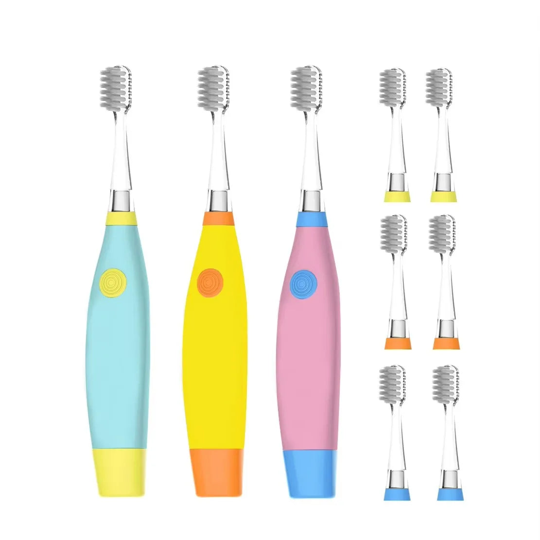 Shantou Custom Design Kids Electric Toothbrush Set Soft Animal Print Logo Cartoon Easy Grip Battery Powered Timer New for