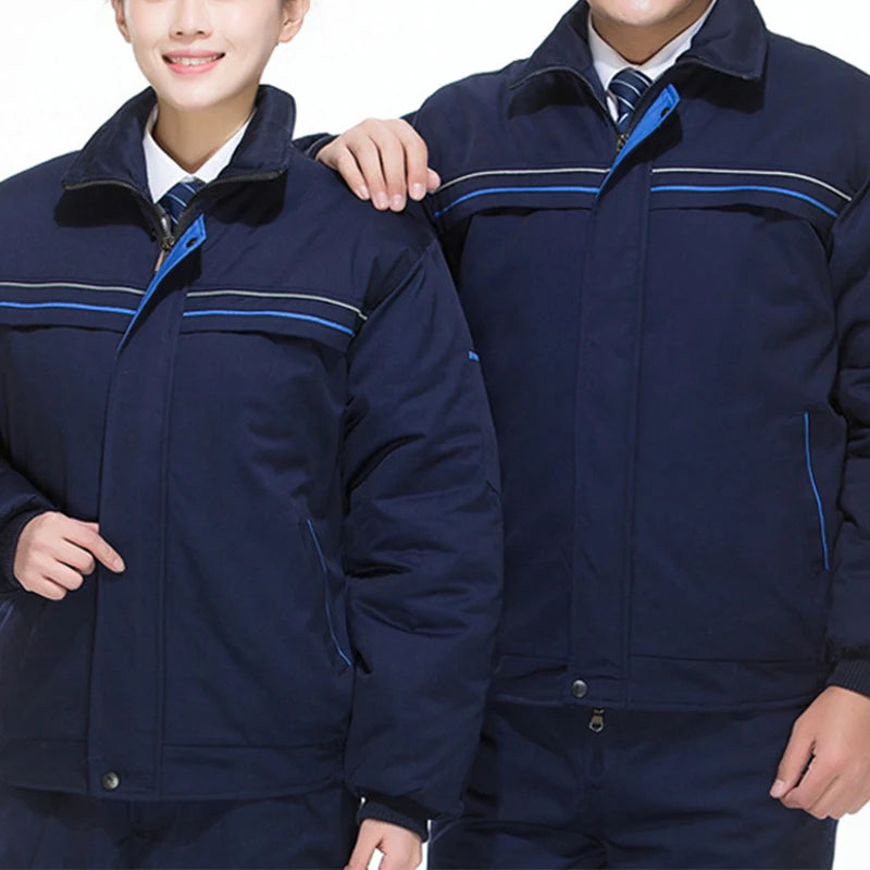 Winter Workshop Thickened Work Clothes Customized Inner Detachable Two-in-one Cold Jacket Labor Protection Cotton-padded Jacket