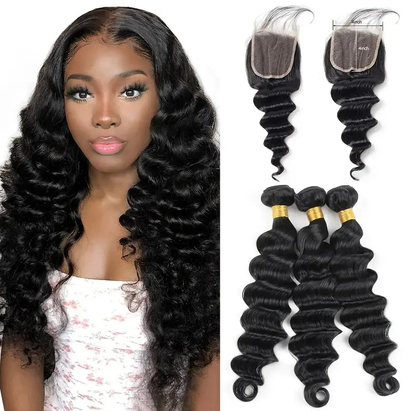 Hot Selling Natural 100% Raw Unprocessed Human Brazilian Hair Bundles With Frontal Ombre Loose Deep Wave Bulk Hair Extension