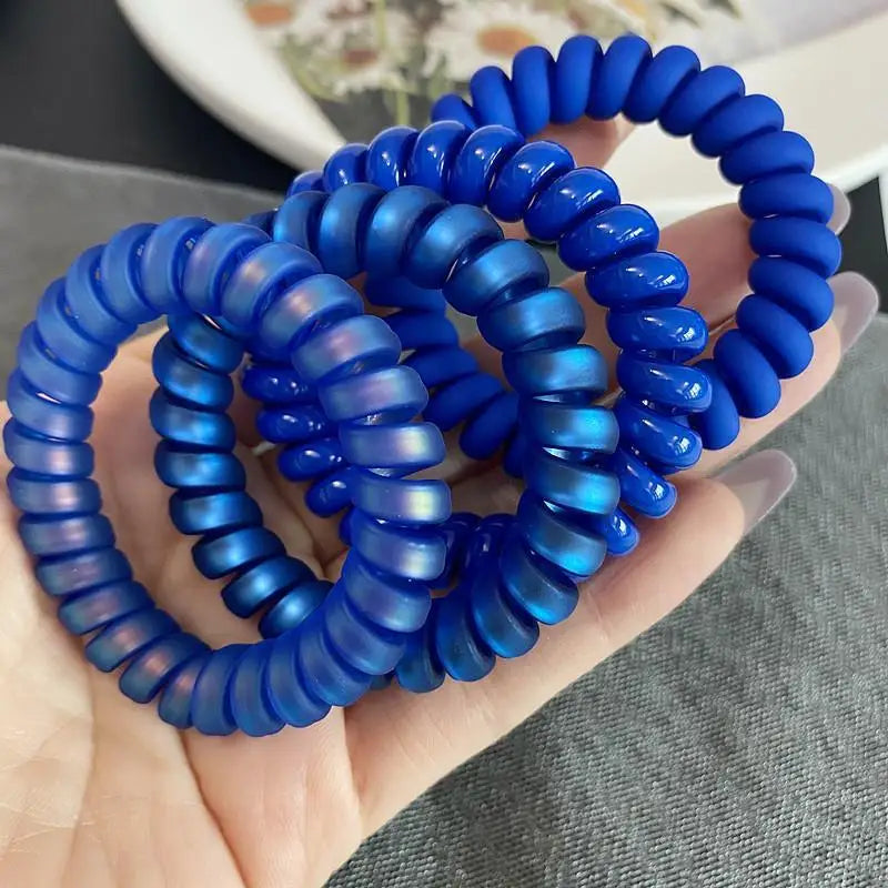 IVANHOE Girls Klein Blue  Hair Bands Rubber Band Headdress Hair Accessories Headband Telephone Line Hair Ring Female Korean