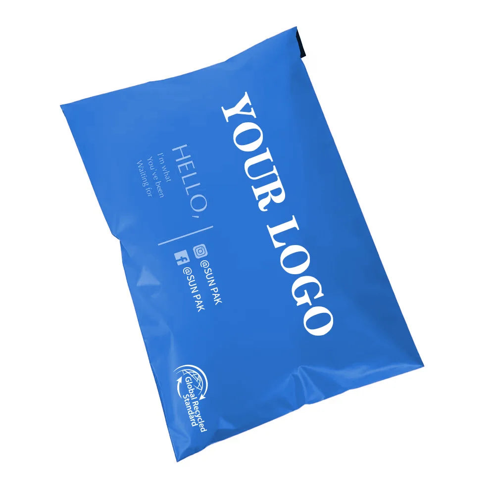 Blue Boho Floral Customised Thick Poly Mailers 60*70 5X7 Cheap Holographic 14.5 X 19 Plastic Bags Print Surface Clothing