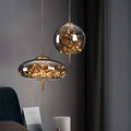 Nordic Net Red Bedside Chandelier Girl Light Luxury Long Line Personality Art Full Star Hotel bar Glass Chandelier