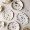 QIAN Hu Europe Vintage Retro Creative Butterfly Ceramic Personality Fine Bone Porcelain Dinner Plates Zhejiang Western Cuisine