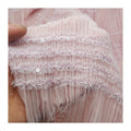 2024 New Arrival Wedding Pleated Woven Wrinkled Sequin Chiffon Embroidery Fabric for Dress